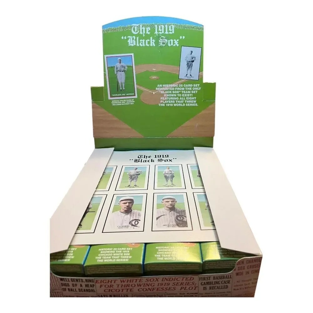 The 1919 Black Sox Unique Team Reprint Display Box complete 48 Packs & Topper